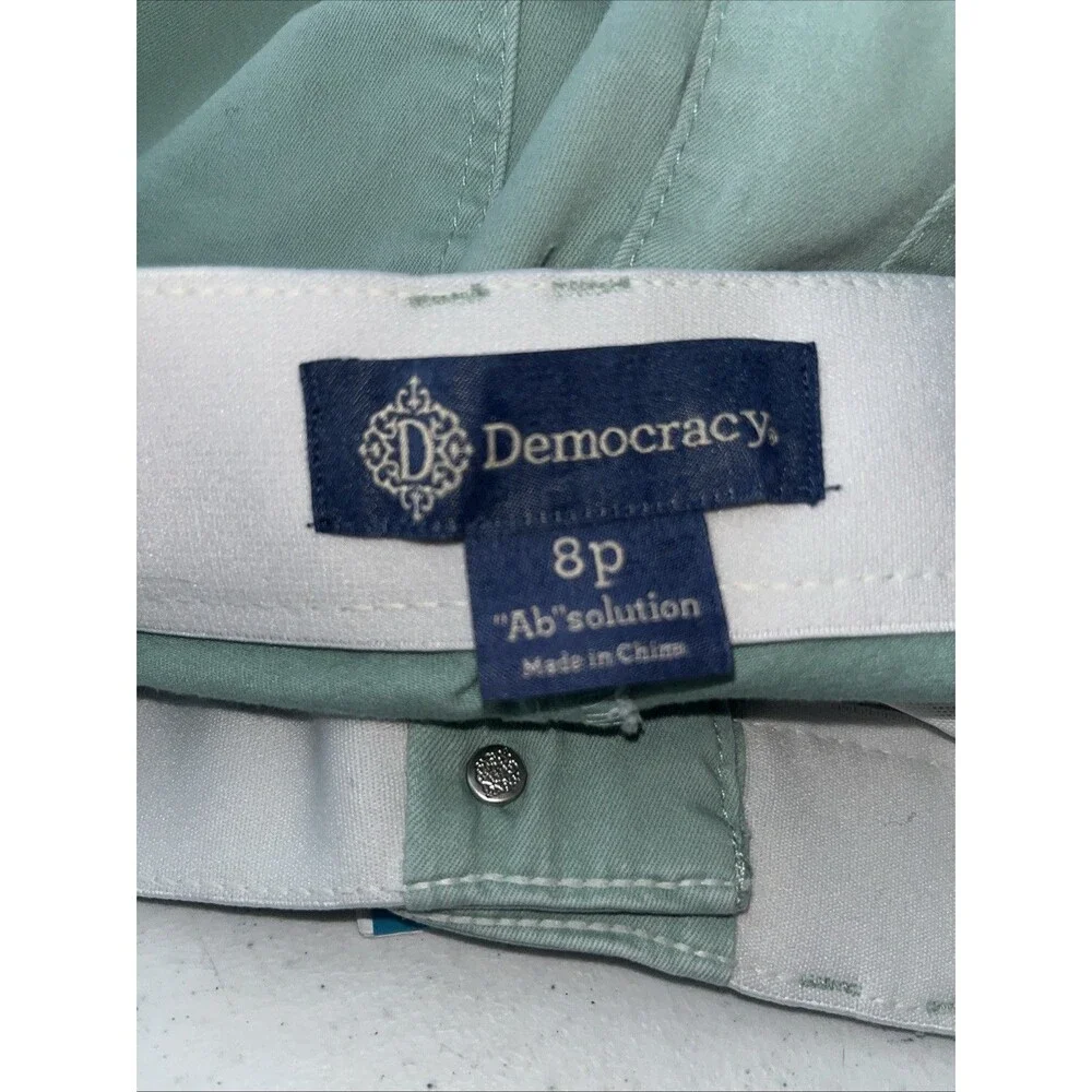 Democracy Ab Solution Women’s Petite Ankle Skimmer Jean Chino Pants Size 8P Mint